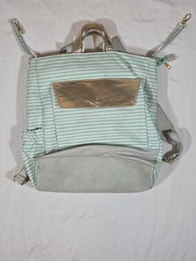 Oh Joy Target Green And White Stripes diaper bag